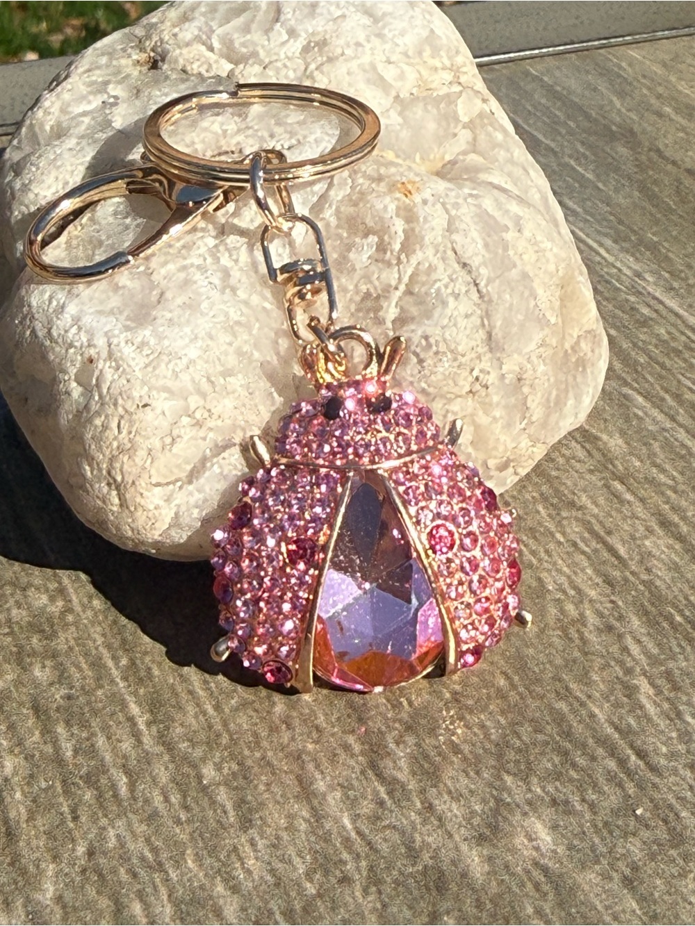 NWOT Pink Crystal Ladybug Keychain Pendant - Women's Jewelry